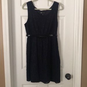 Valerie Bertinelli Dress Navy with Black belt  14